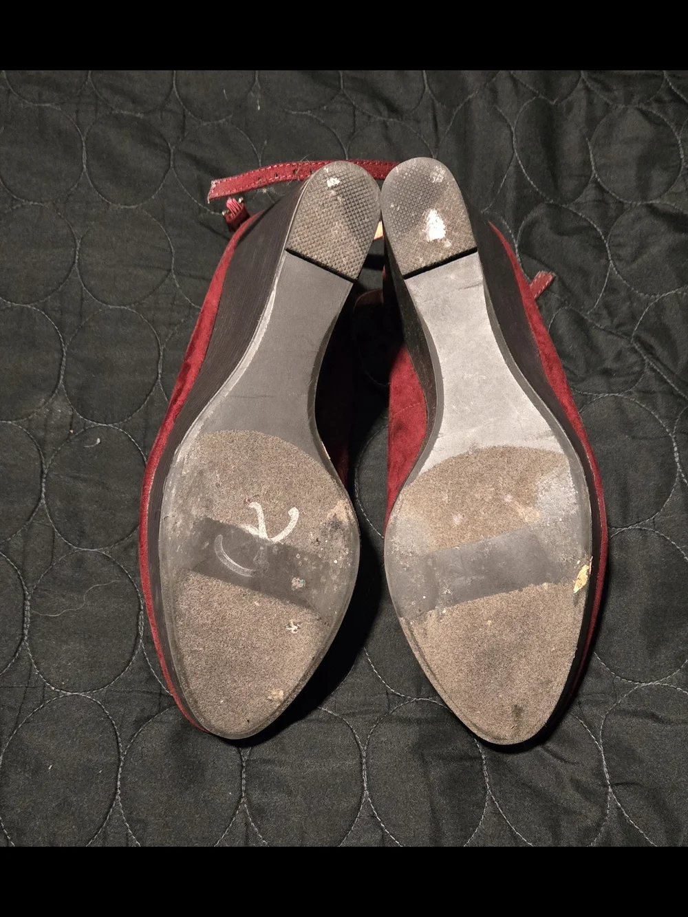 Women’s Burgundy Suede Wedge Heels